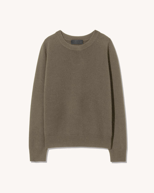 NORA CASHMERE SWEATER IN LIGHT ARMY GREEN