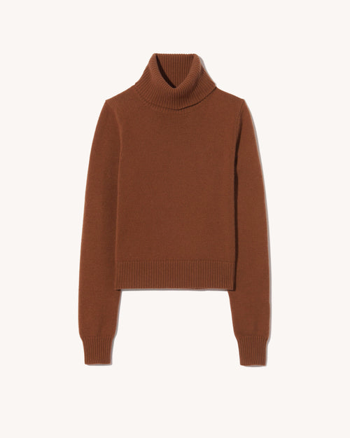 HOLLYN CASHMERE TURTLENECK SWEATER IN COFFEE