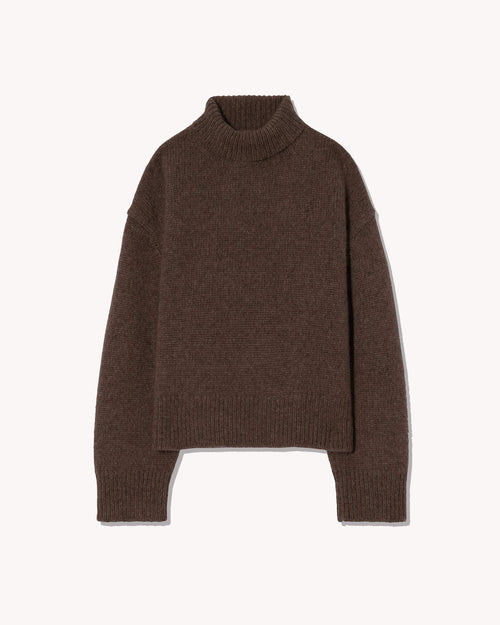 TABITHA CASHMERE SWEATER IN REDWOOD MELANGE