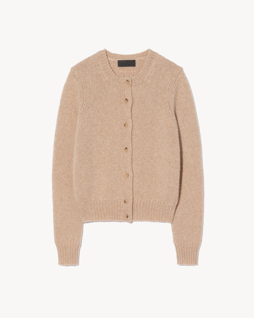 SASKIA CASHMERE CARDIGAN IN PARCHMENT