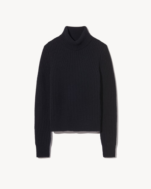 BRONWYN TURTLENECK SWEATER IN DARK NAVY