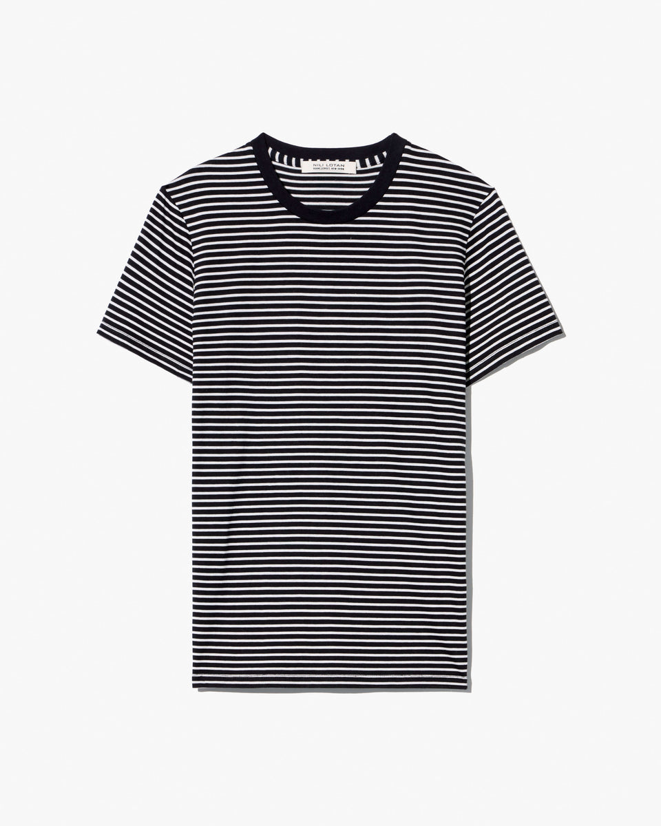 LANA TEE IN BLACK STRIPE