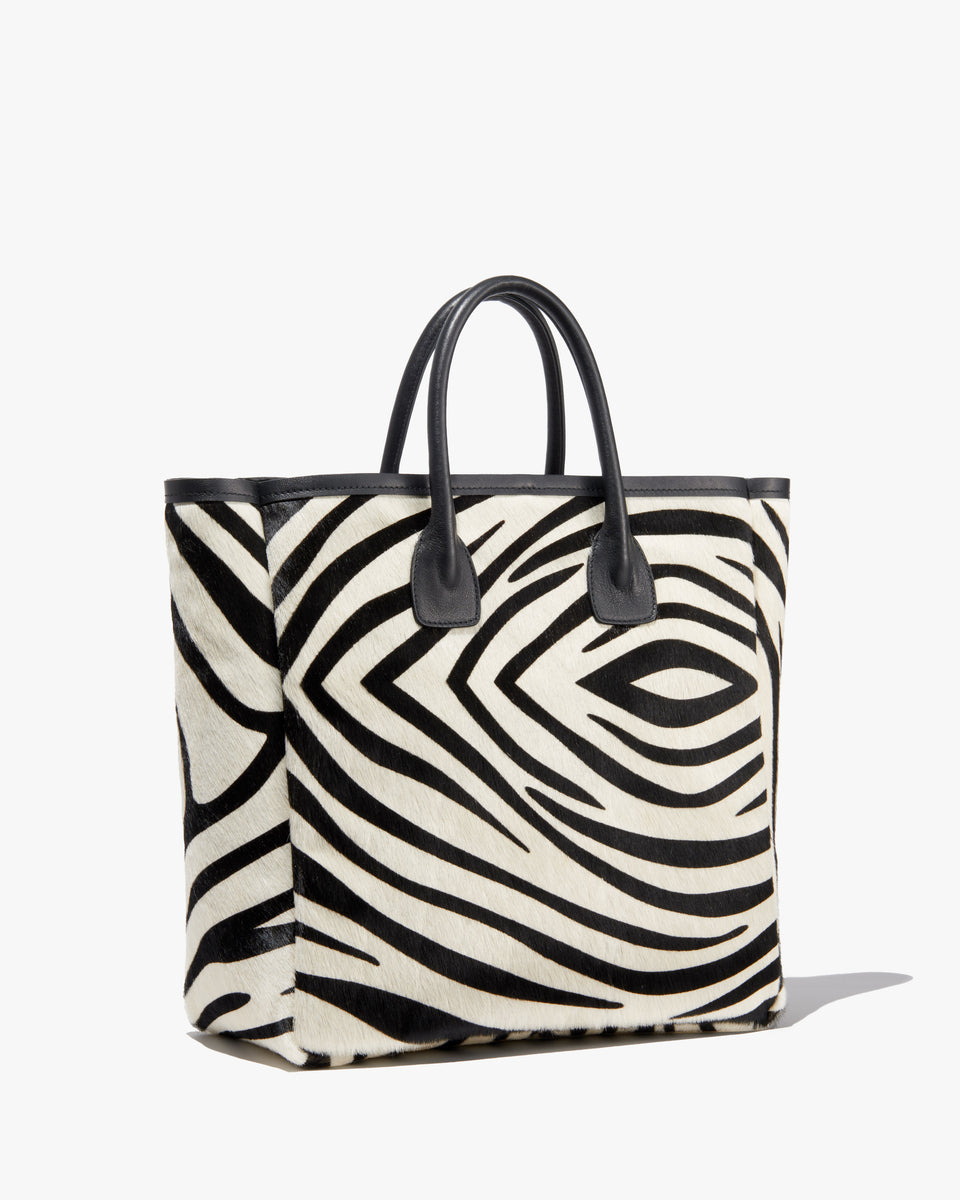 FREDDIE BAG IN IVORY/BLACK ZEBRA PRINT