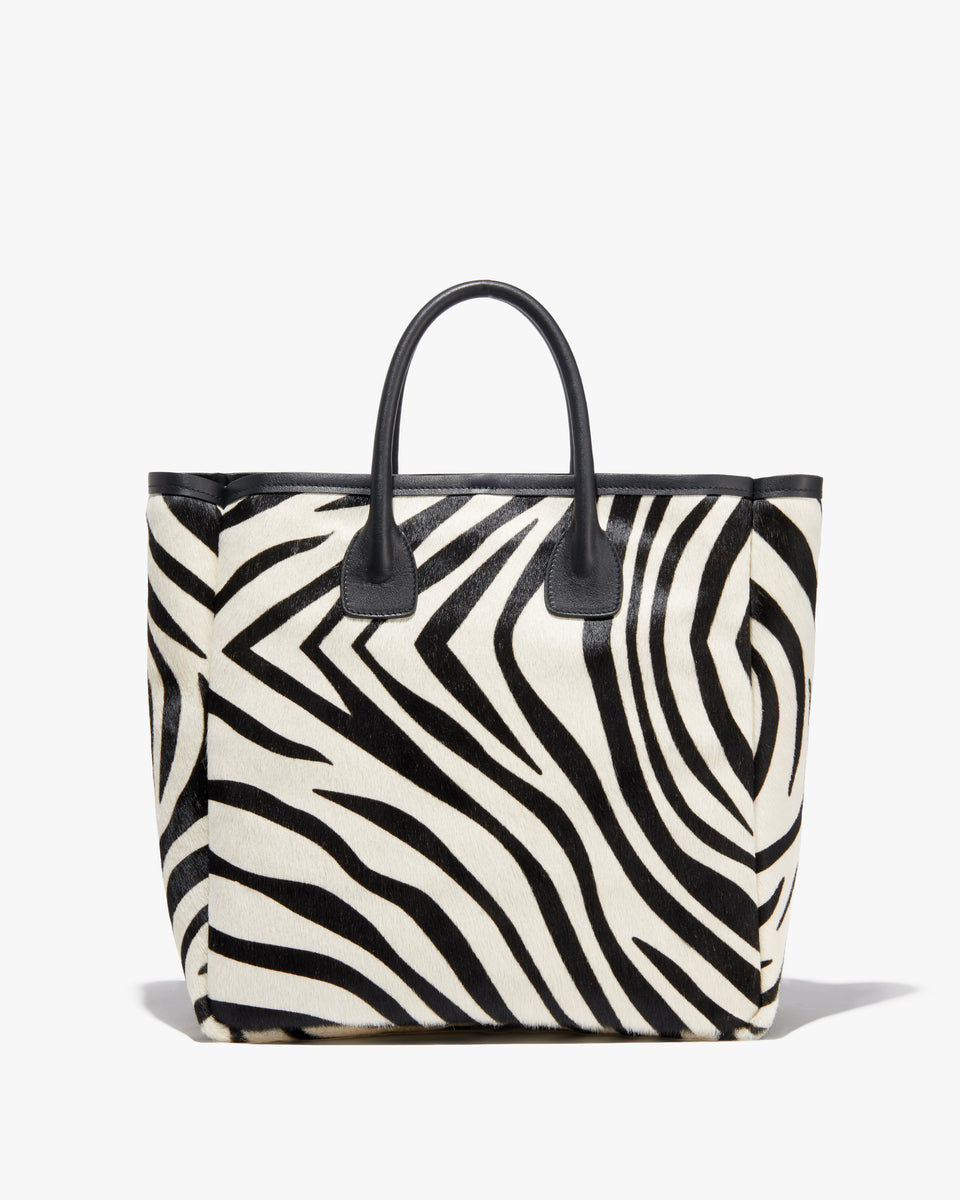 FREDDIE BAG IN IVORY/BLACK ZEBRA PRINT