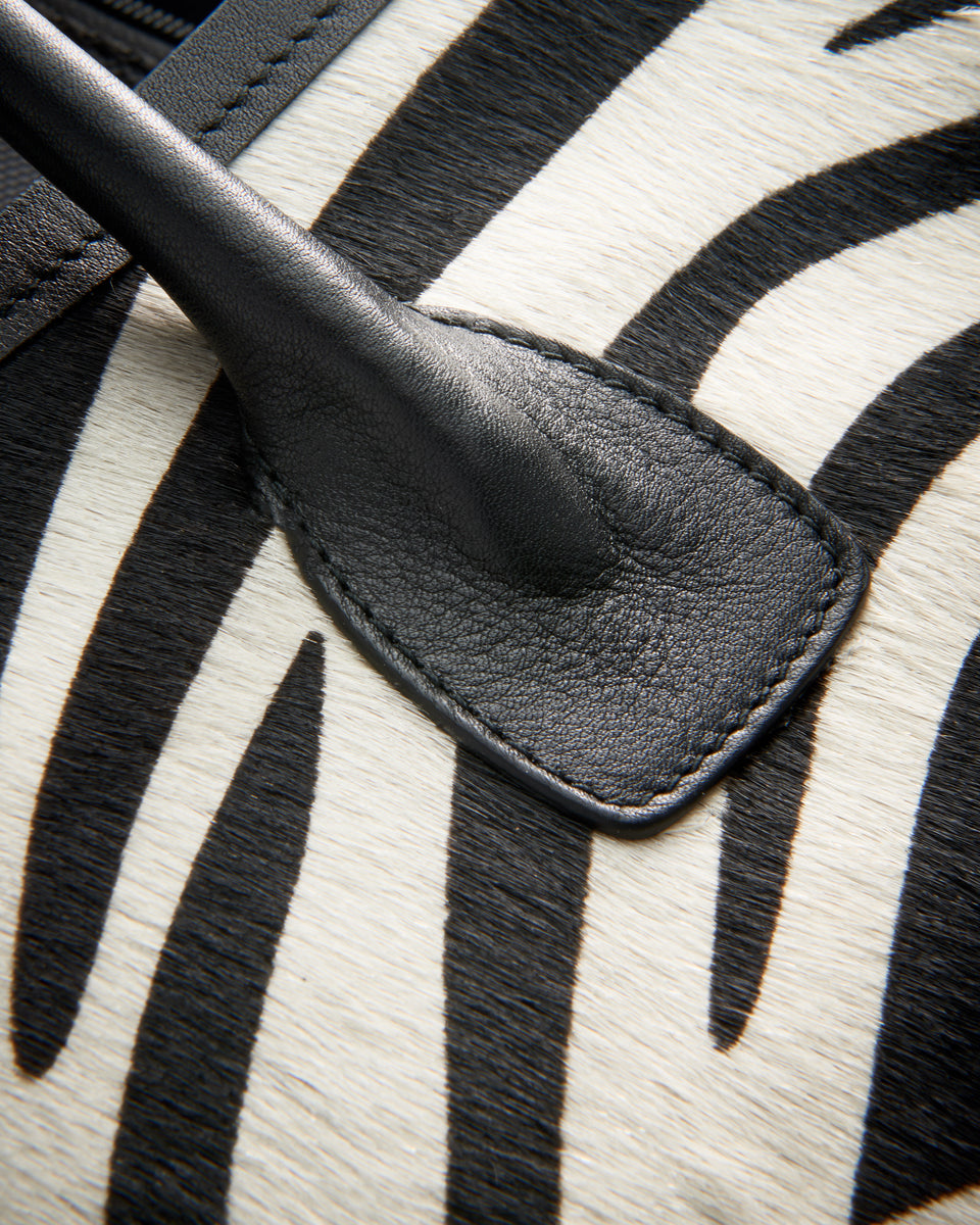 FREDDIE BAG IN IVORY/BLACK ZEBRA PRINT