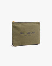 CANVAS POUCH IN ARMY GREEN