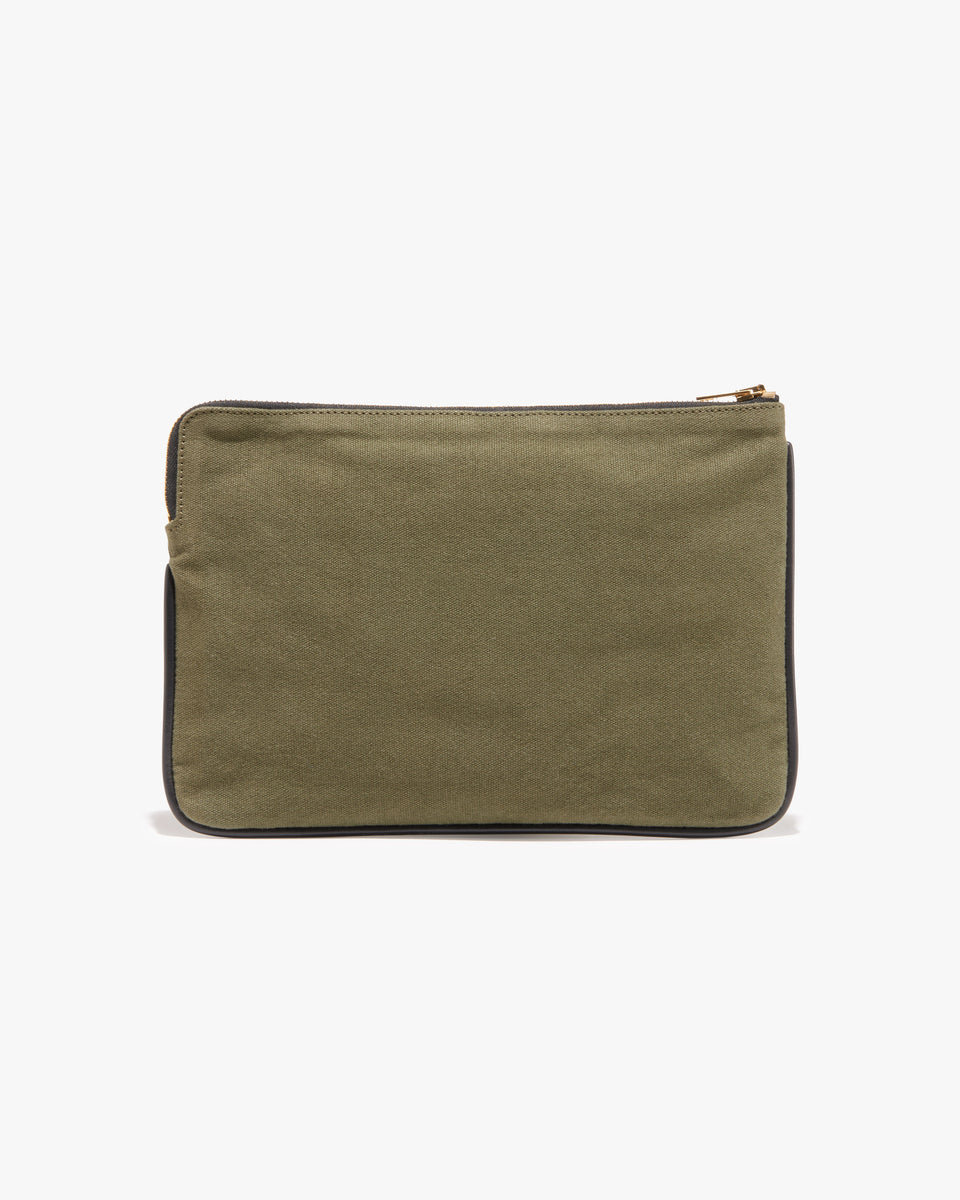 CANVAS POUCH IN ARMY GREEN