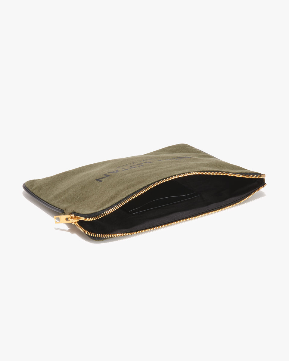 CANVAS POUCH IN ARMY GREEN