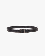 NIC BRAIDED BELT IN BLACK W/ ANTIQUE SILVER BUCKLE
