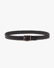 NIC BRAIDED BELT IN BLACK W/ ANTIQUE SILVER BUCKLE