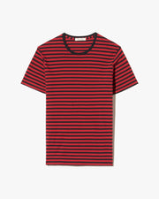 PIERRE T-SHIRT IN BLACK/ RED STRIPE