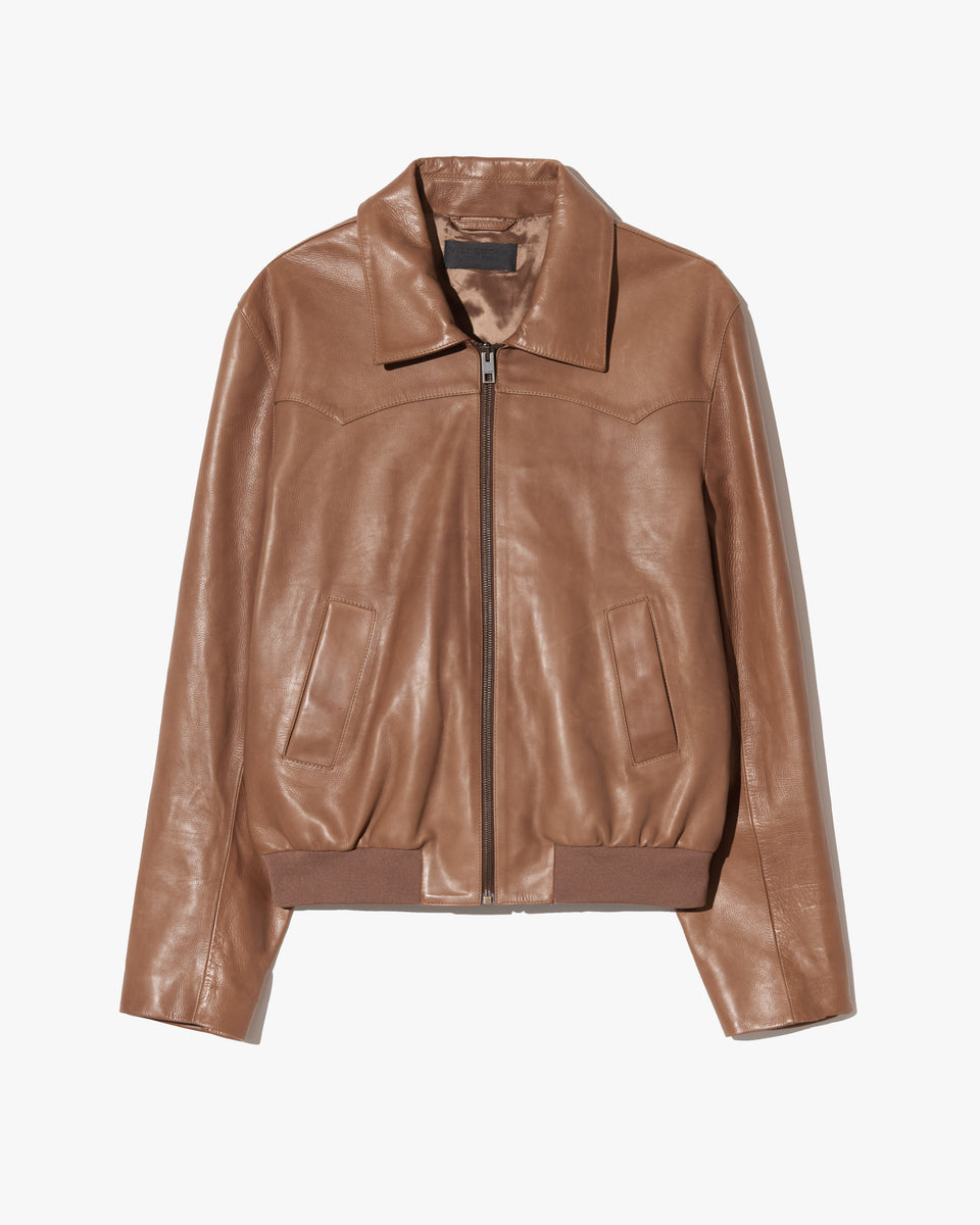 HAMMOND LEATHER JACKET IN COGNAC