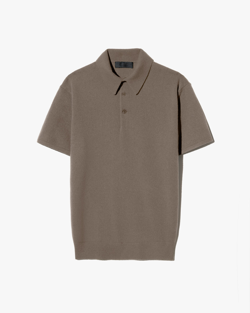 MYLES CASHMERE POLO IN ARMY GREY