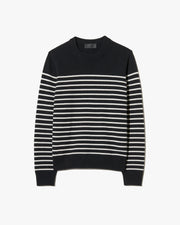 JEREMY CASHMERE SWEATER IN BLACK/IVORY