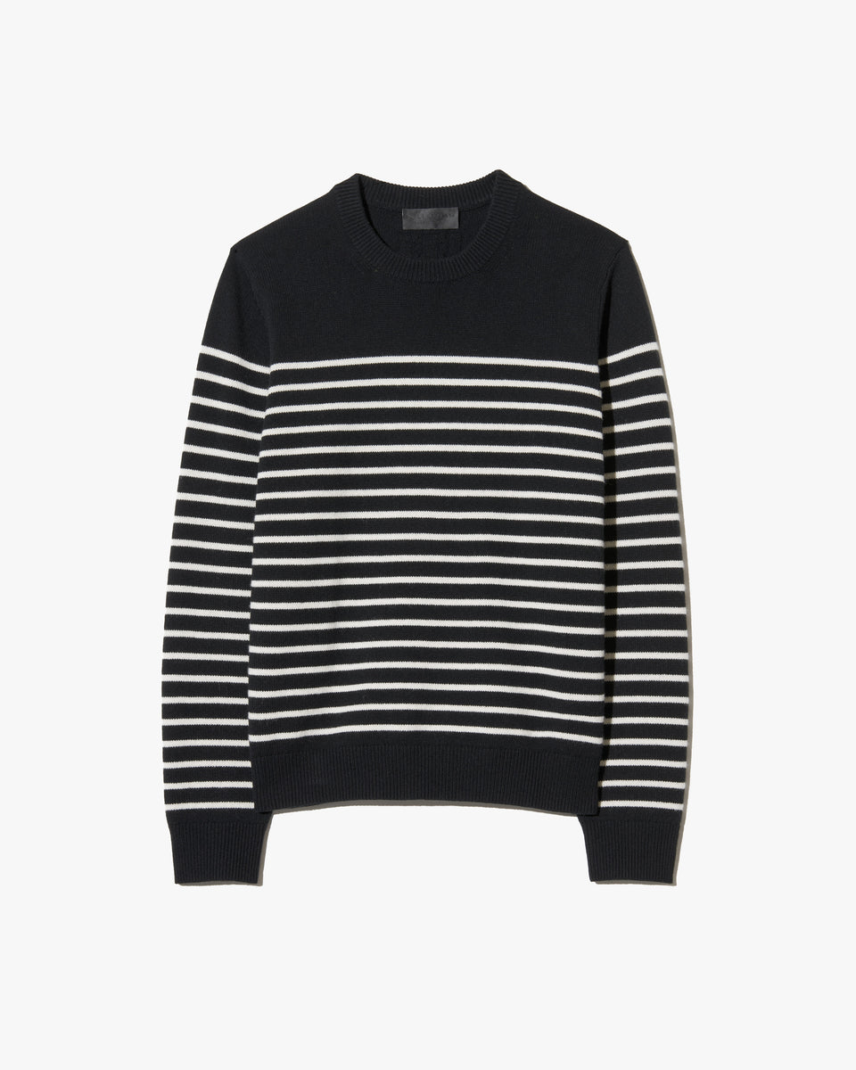 JEREMY CASHMERE SWEATER IN BLACK/IVORY