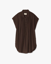 NORMANDY BLOUSE IN CHOCOLATE BROWN