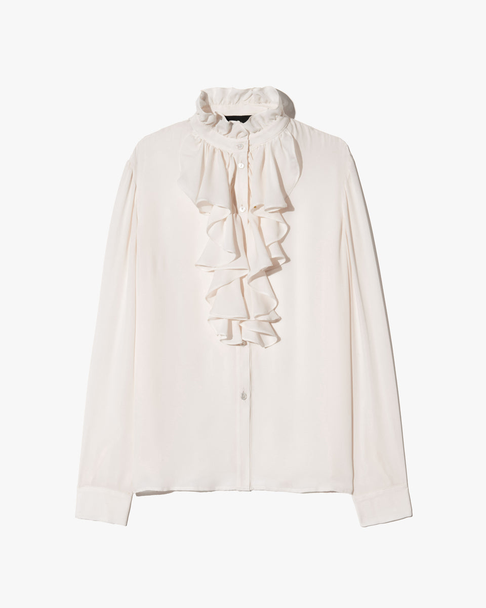 LILY SILK BLOUSE IN IVORY