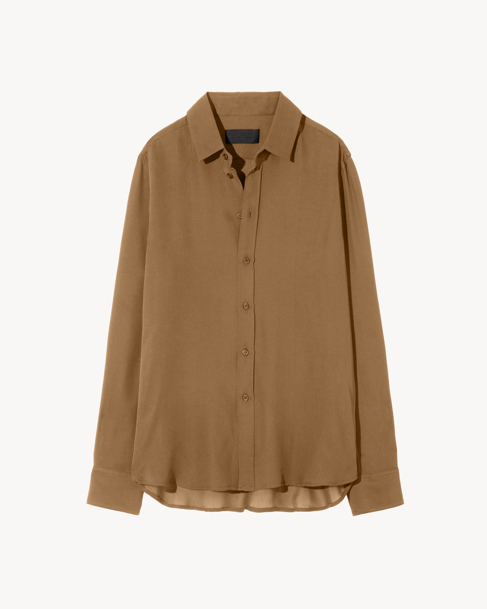 GAIA SILK SHIRT IN COGNAC