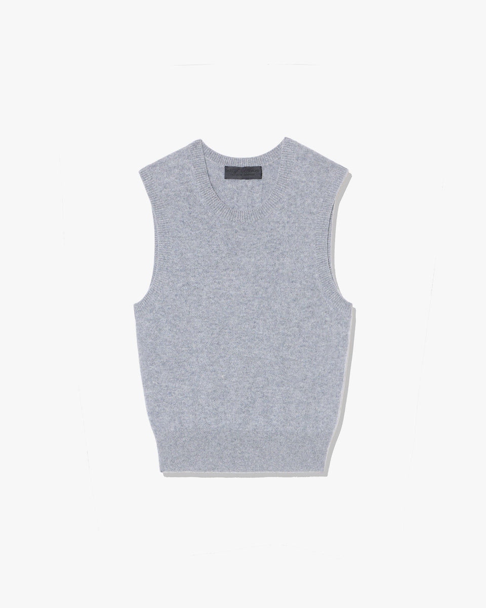 MAY CASHMERE TANK IN MEDIUM GREY MELANGE
