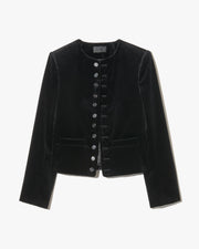 PATTI VELVET SHORT JACKET IN BLACK
