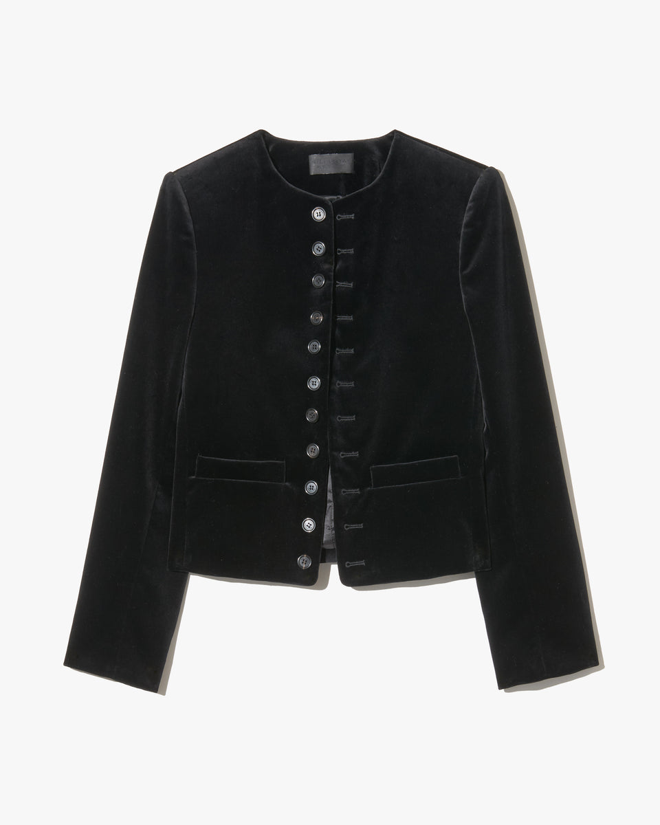 PATTI VELVET SHORT JACKET IN BLACK