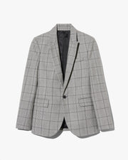 ANABEL TAILORED WOOL BLAZER IN BLACK PLAID
