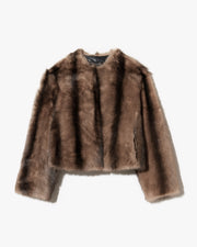 ELAN SHEARLING JACKET IN CAMEL/BROWN