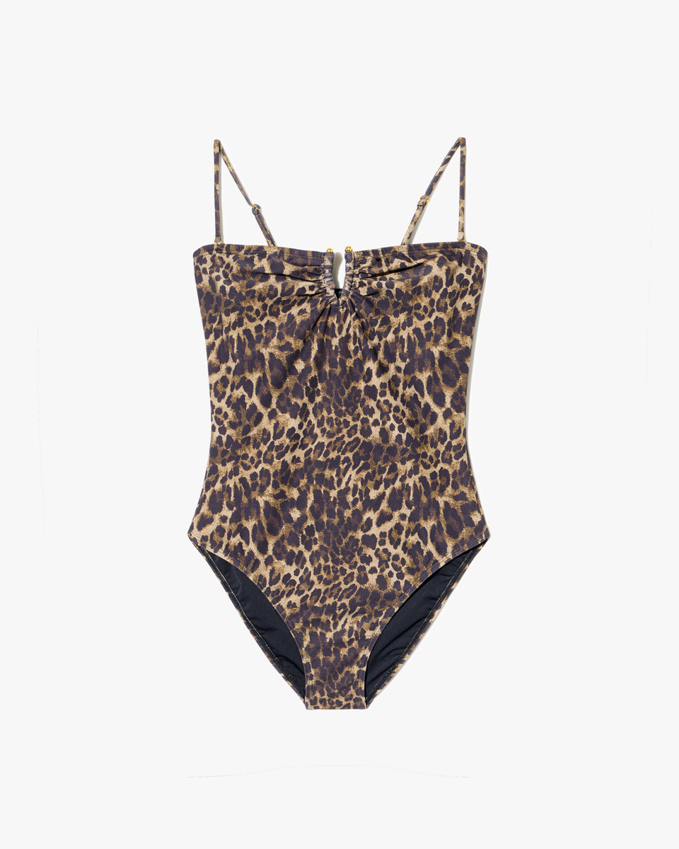 ONE PIECE BATHING SUIT IN VINTAGE LEOPARD PRINT