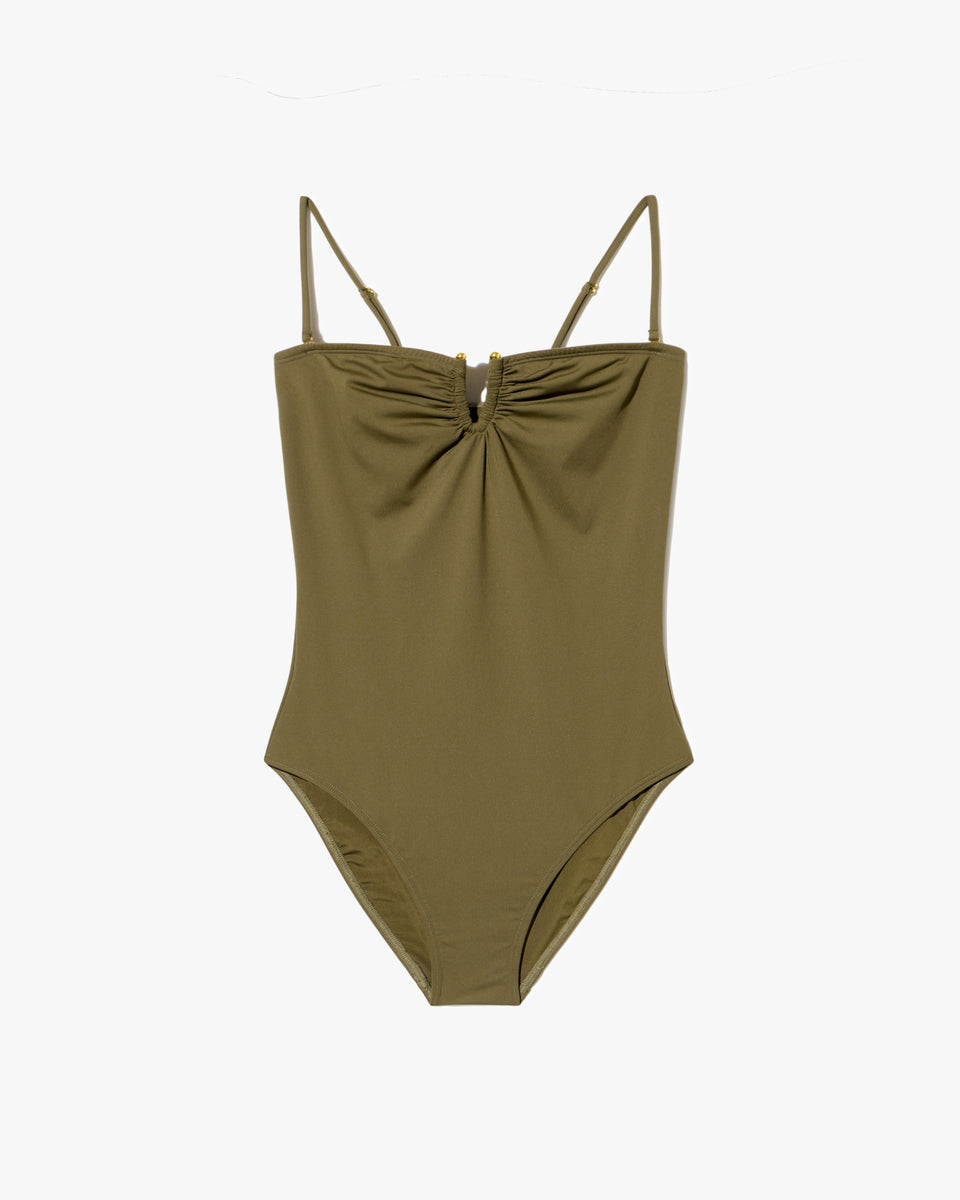 ONE PIECE BATHING SUIT IN OLIVE GREEN