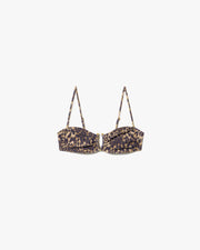 BANDEAU BIKINI TOP IN VINTAGE LEOPARD PRINT
