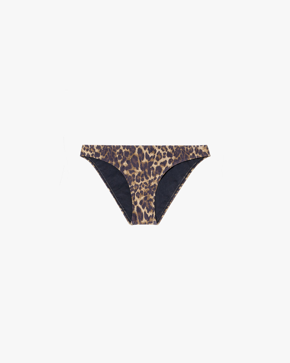 BIKINI BOTTOM IN VINTAGE LEOPARD PRINT