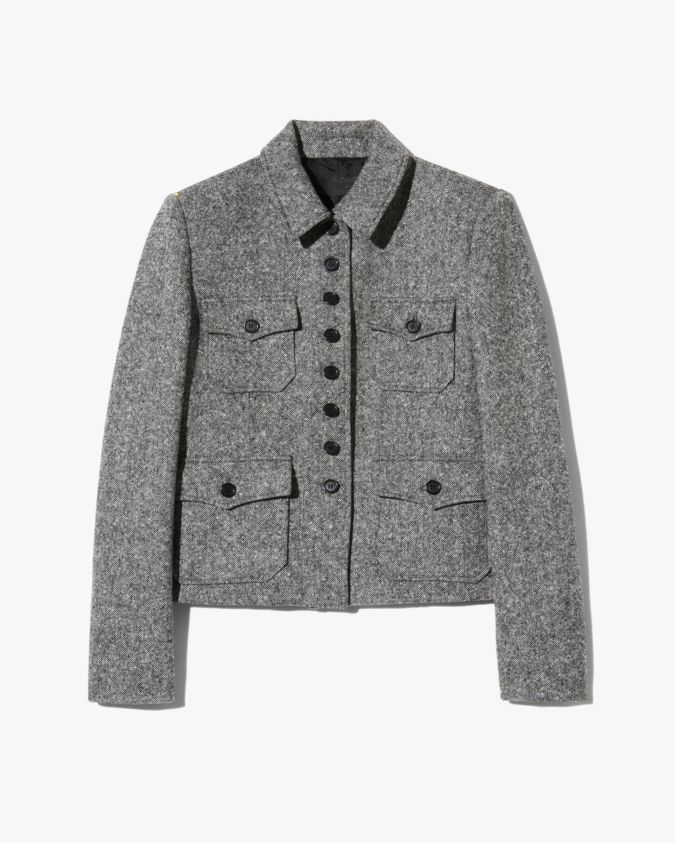 JAMISON JACKET IN BLACK DONEGAL