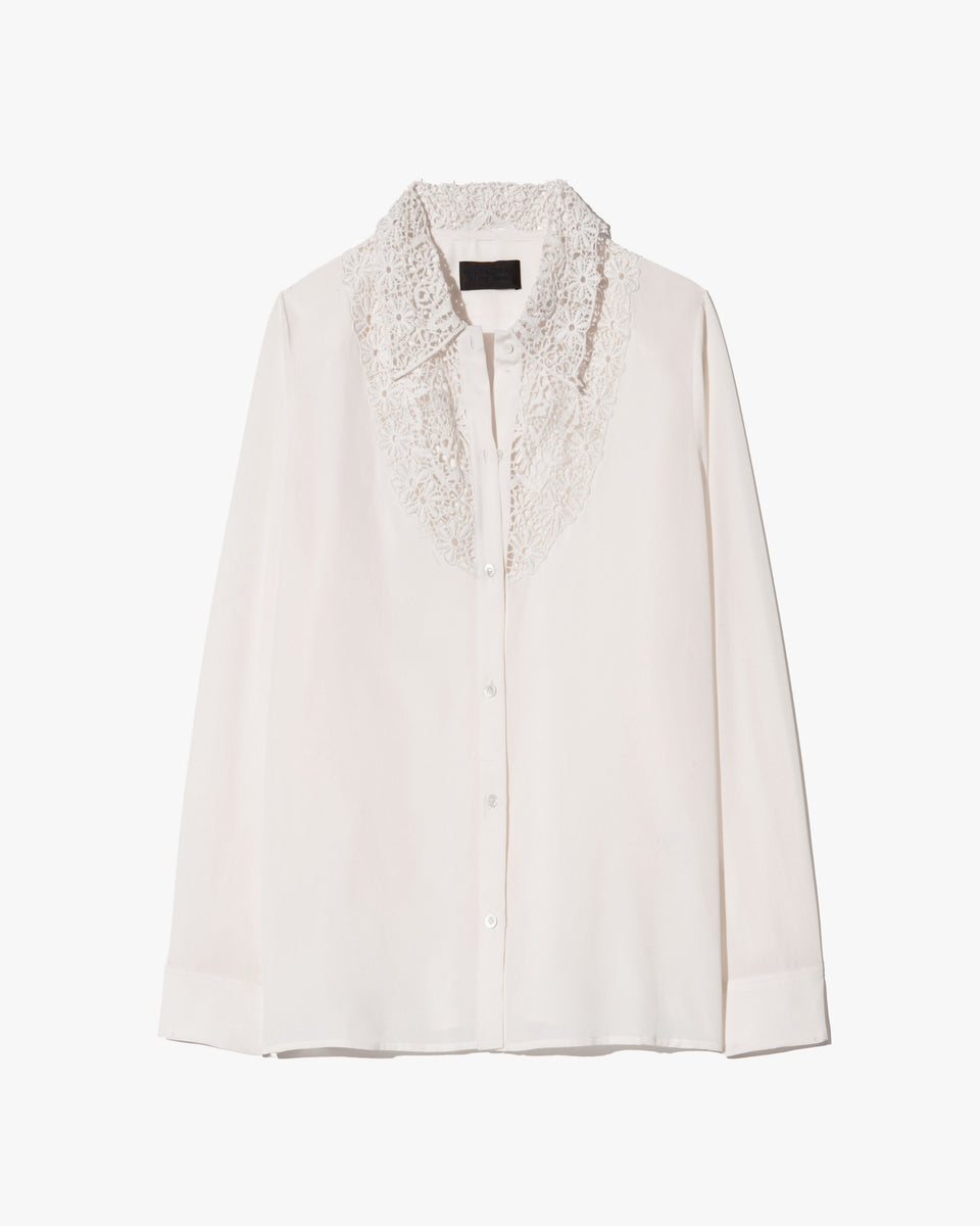 ZOLA LACE SILK SHIRT IN IVORY