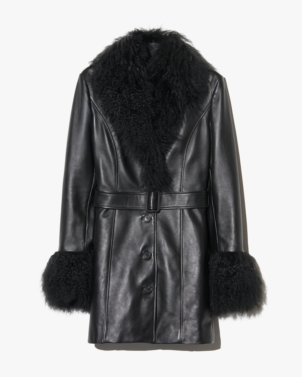 SEFA LEATHER JACKET IN BLACK