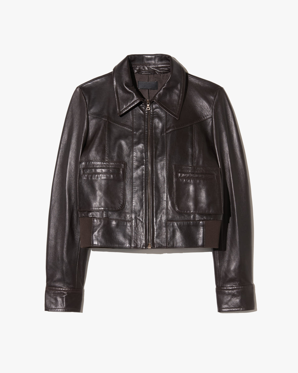 CHARLY LEATHER JACKET IN ESPRESSO