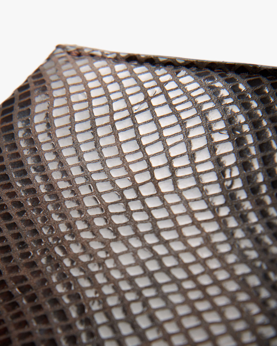 ANJELICA CLUTCH IN ESPRESSO/BLACK SNAKE SKIN