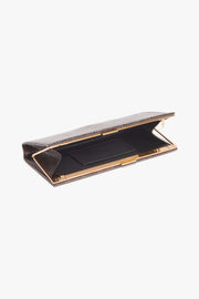 ANJELICA CLUTCH IN ESPRESSO/BLACK SNAKE SKIN