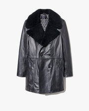 SANURA LEATHER COAT IN BLACK
