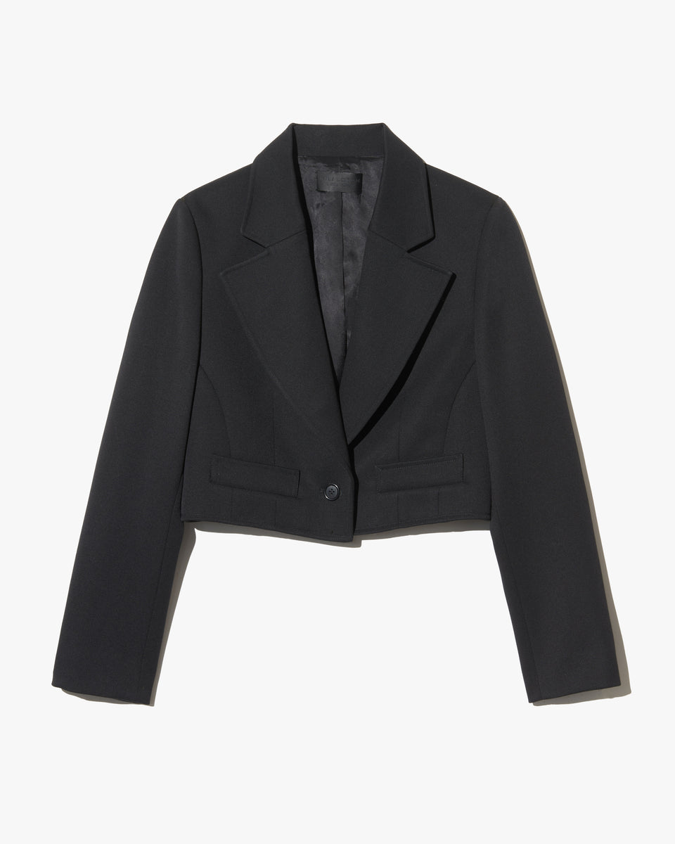 BELINO CROPPED WOOL JACKET IN BLACK