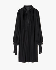 VADA TIE NECK SILK DRESS IN BLACK