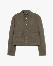 HADLEY CROPPED WOOL JACKET IN MOSS GREEN