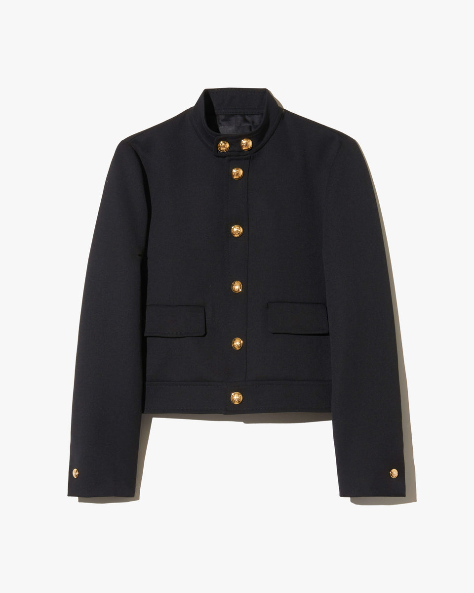 HADLEY CROPPED WOOL JACKET IN BLACK
