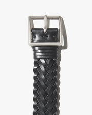 NICOLA BRAIDED BELT IN BLACK W/ SILVER BUCKLE