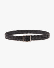 NICOLA BRAIDED BELT IN BLACK W/ SILVER BUCKLE
