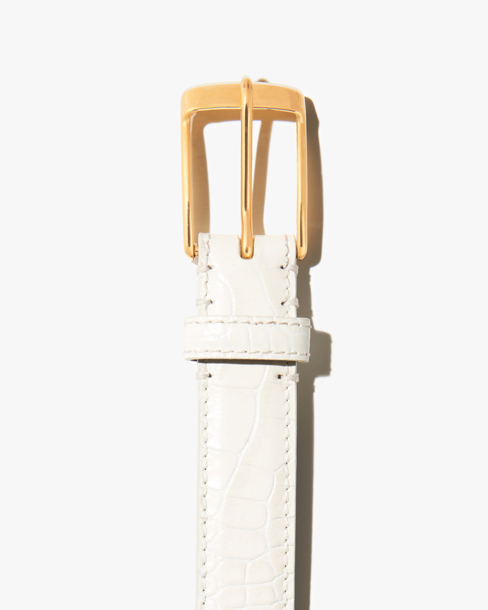 DANA BELT IN IVORY W/ GOLD BUCKLE
