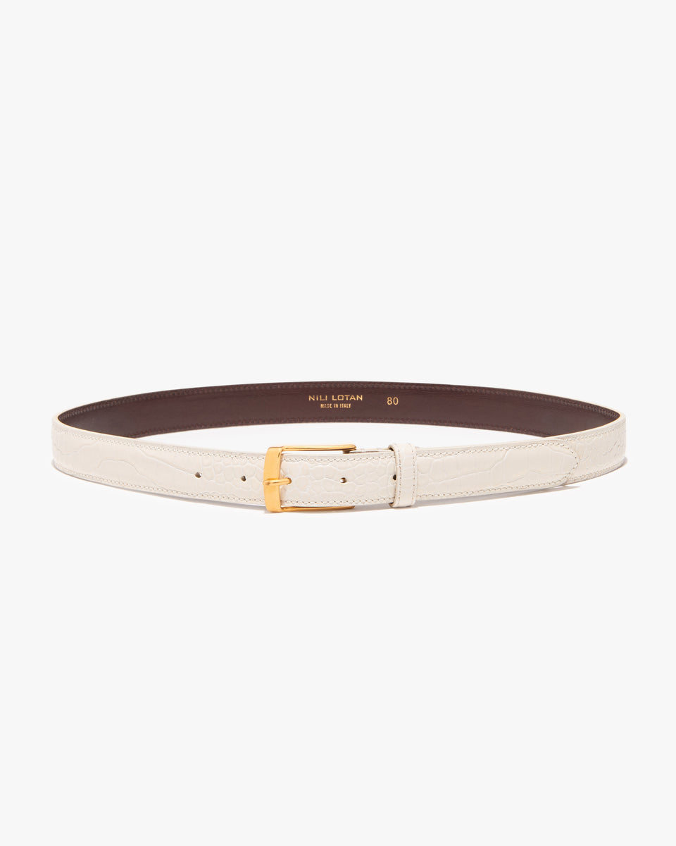 DANA BELT IN IVORY W/ GOLD BUCKLE
