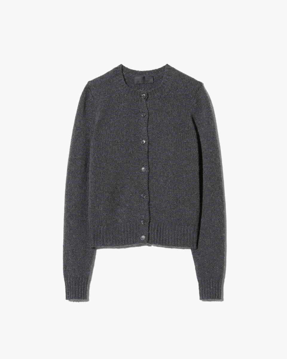 SASKIA CASHMERE CARDIGAN IN CHARCOAL