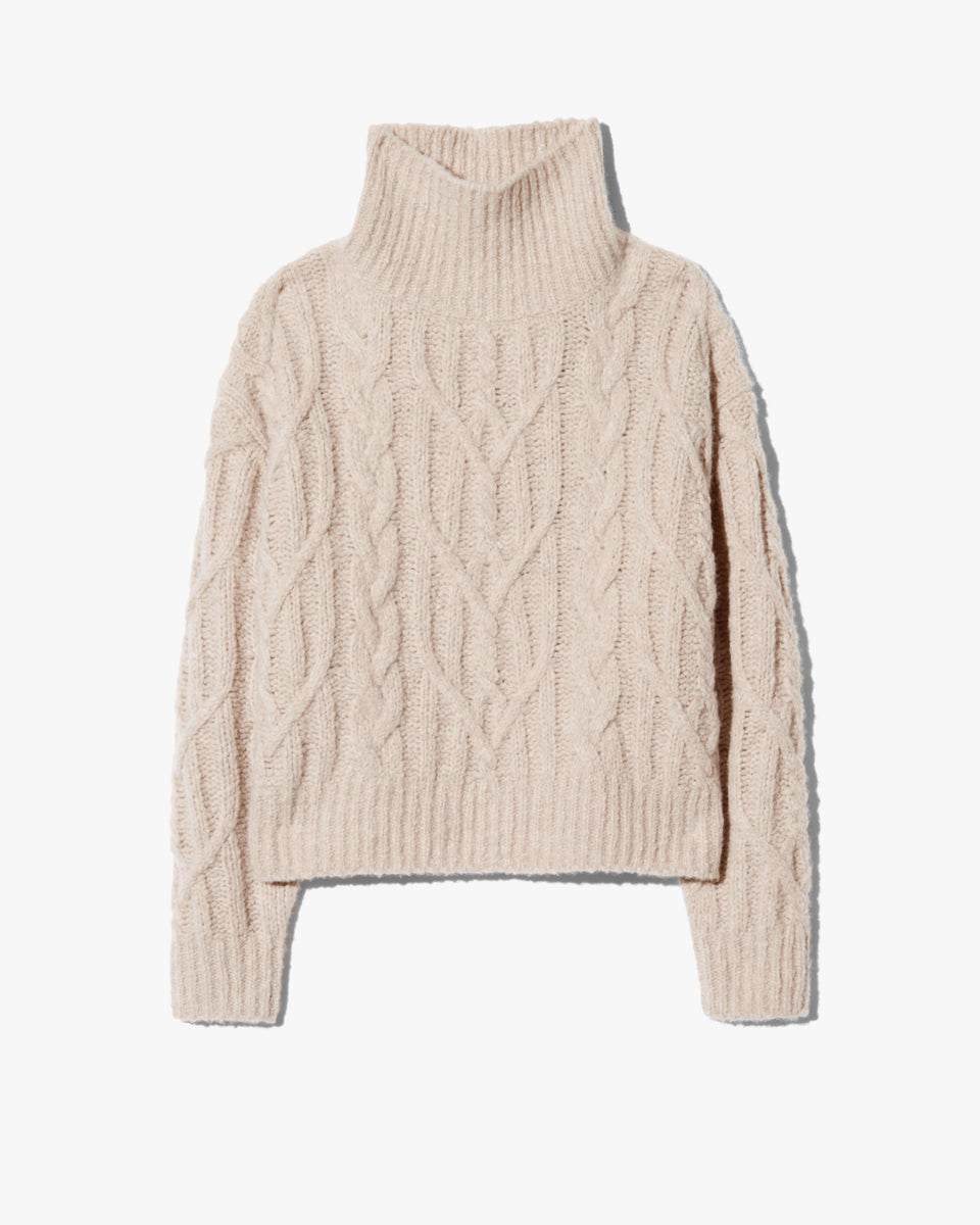 FAIRINY CASHMERE SWEATER IN BEIGE MELANGE