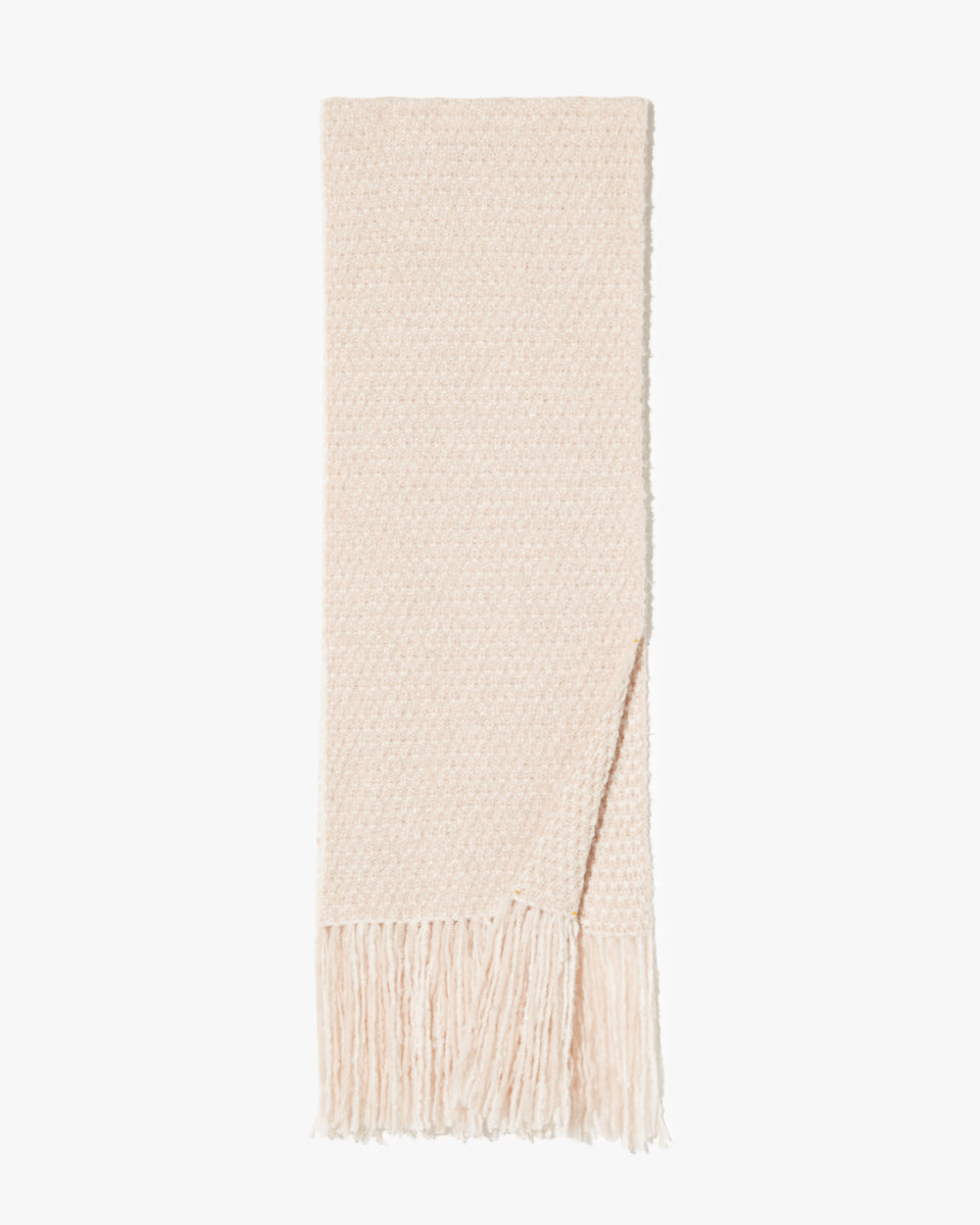 MORRISSEY SCARF IN IVORY/BEIGE MOULINE