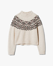 CHRISSY CASHMERE SWEATER IN BEIGE MELANGE FAIR ISLE